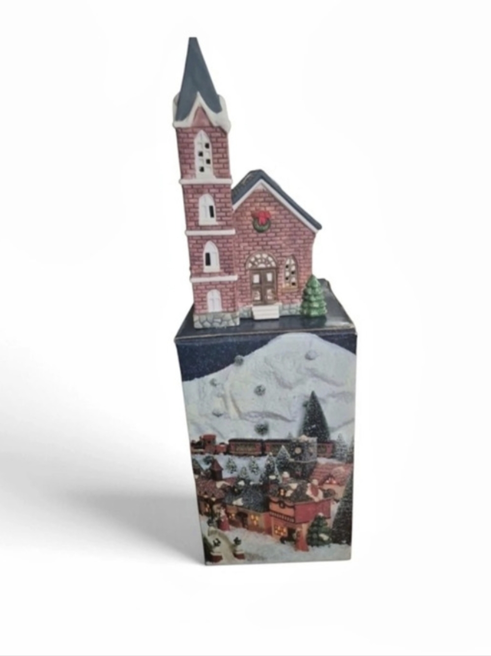 Christmas Village Lighted Church Dickens Collectibles Holiday Expressions 9"